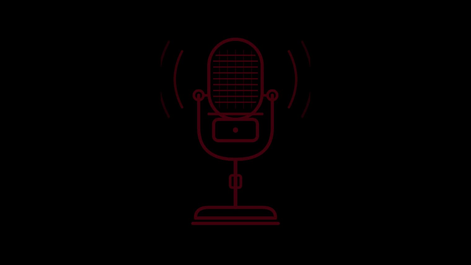 Un micro de podcast dessiné au trait